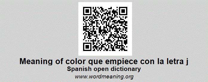 Color Que Empiece Con La Letra J Spanish Open Dictionary